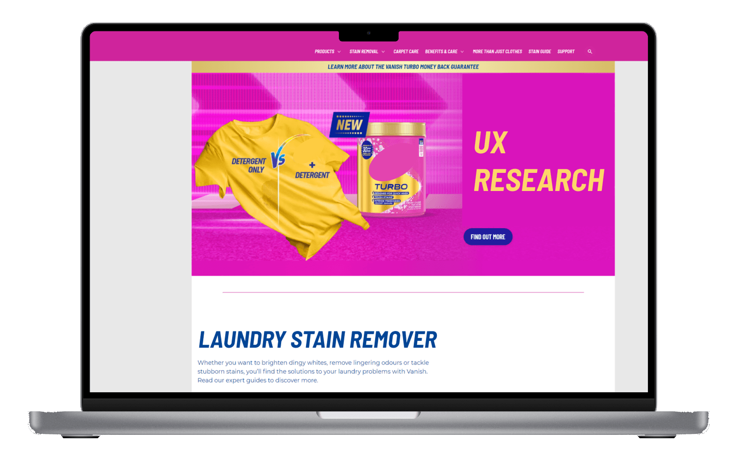 Sitio web de quitamanchas para ropa